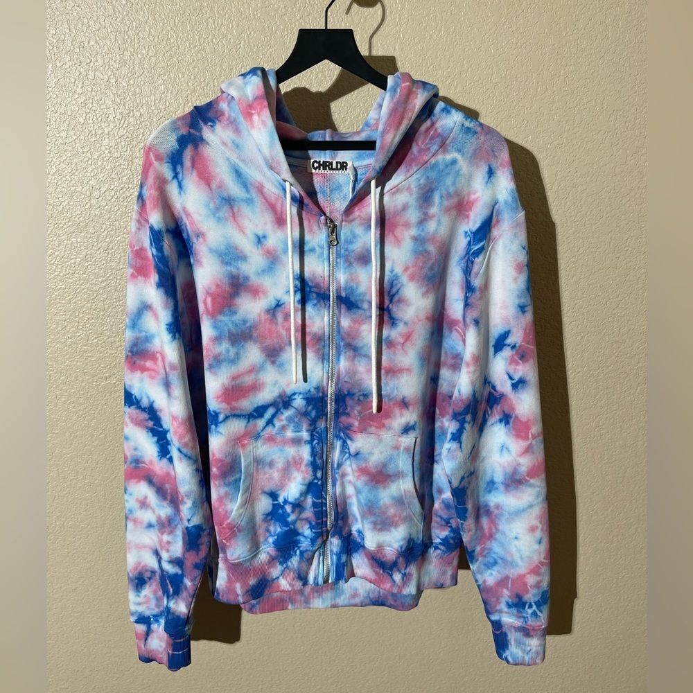 CHRLDR Tie-Dye Hoodie in Pink and Blue